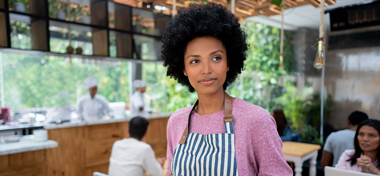 Waitress taking orders