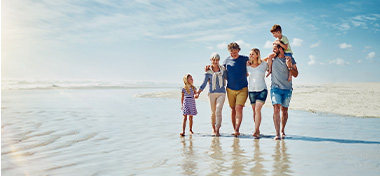 Family enjoying time at the beach