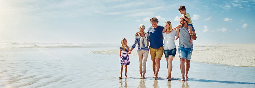 Family enjoying time at the beach
