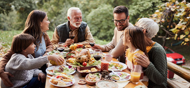 Family enjoying lunch together