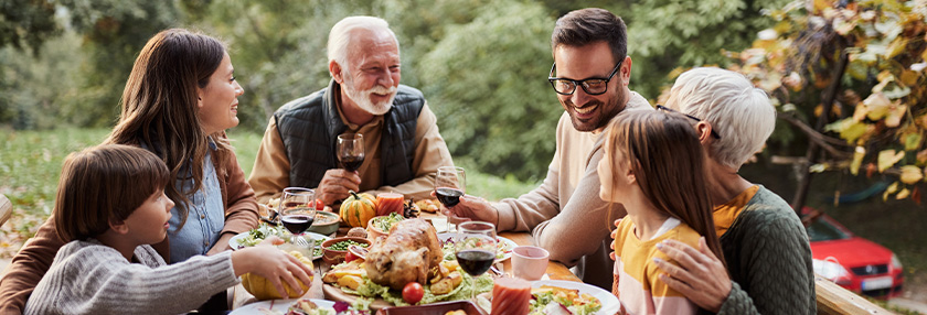 Family enjoying lunch together