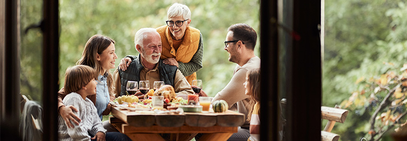Family enjoying a meal together