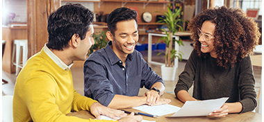 couple with financial adviser