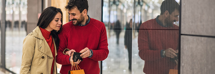 Couple out shopping
