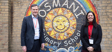 Mark Fitzpatrick visiting Osmani Primary School