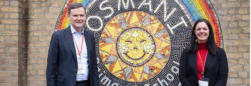 Mark Fitzpatrick visiting Osmani Primary School