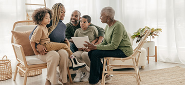 Family doing estate planning with their financial adviser
