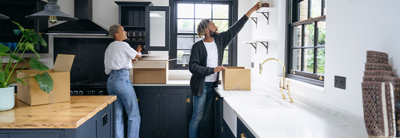 Couple moving into their house