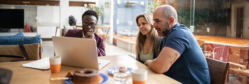 Couple with financial adviser