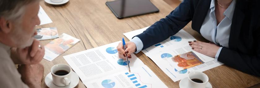 Financial adviser with client