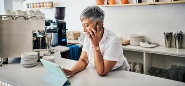 Business owner on the phone