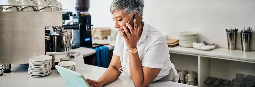 Business owner on the phone