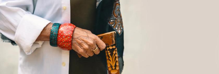 Senior hands Improving mobility with a walking stick