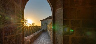 The view of old castle - Castelo de S. Jorge at dusk, Portugal