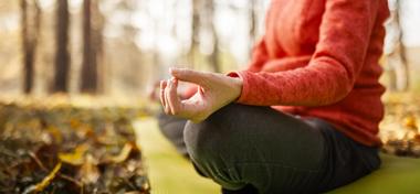 Lady meditating