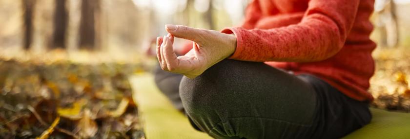 Lady meditating