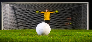 Goalie waiting for the ball to be kicked