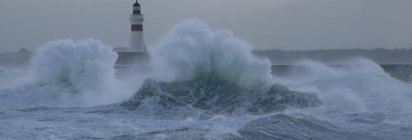 Lighthouse in a stormy sea
