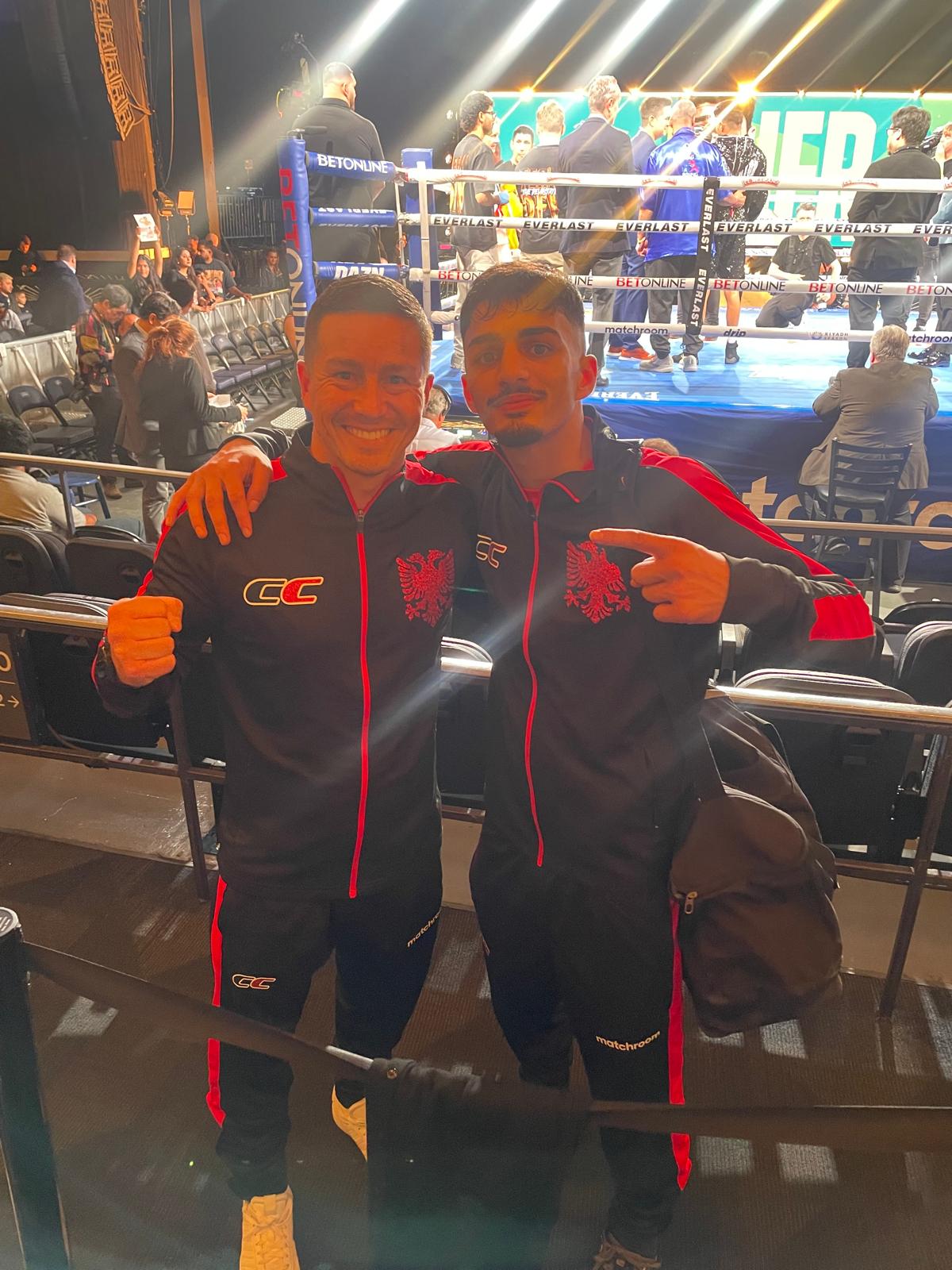 adam and friend at a fight