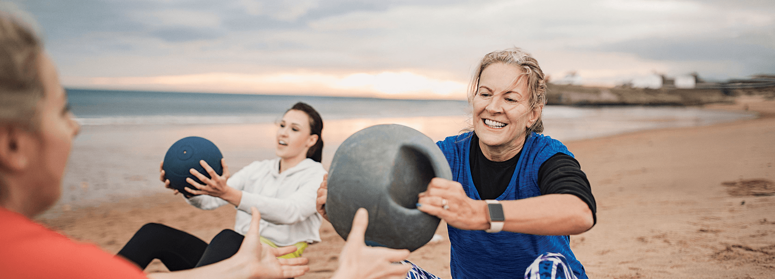 workout on beach