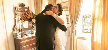 Father with his daughter on her wedding day