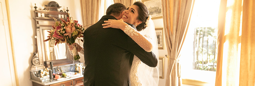 Father with his daughter on her wedding day