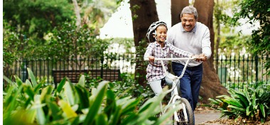 dad and daughter bike riding