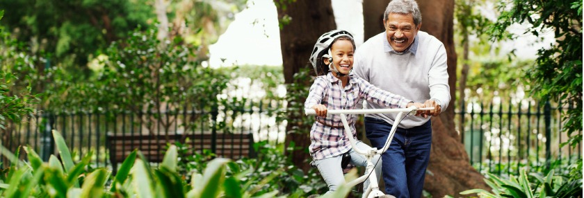 dad and daughter bike riding