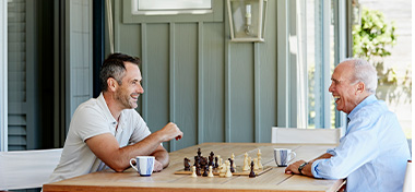 Two men playing chess