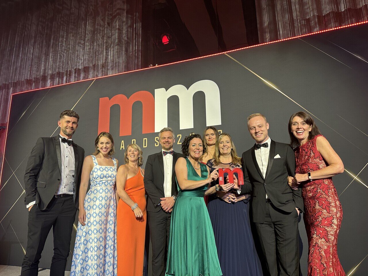 People collecting an award