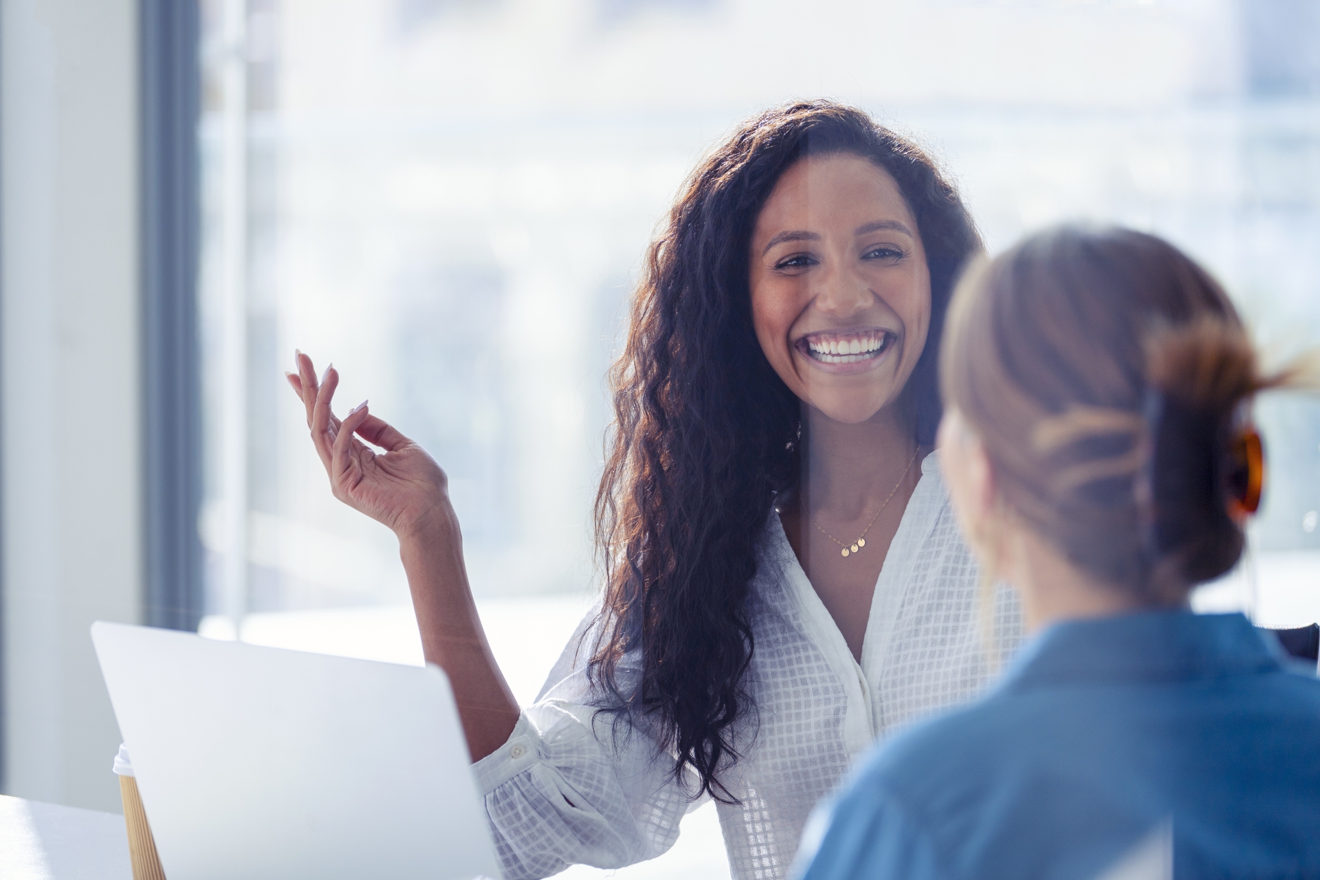 Woman smiling