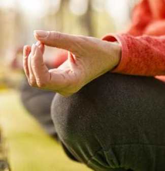 Lady meditating