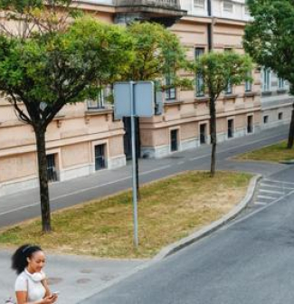  Urban Commuter Walking on Crosswalk in City 